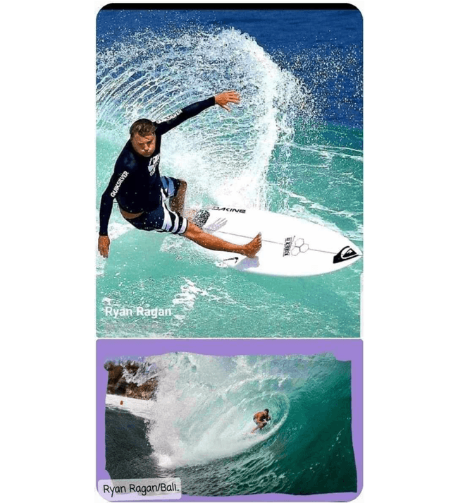 Surfer riding a wave